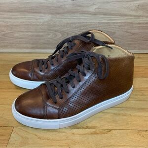 Magnanni High Top Sneakers in Brown Leather - Size 8